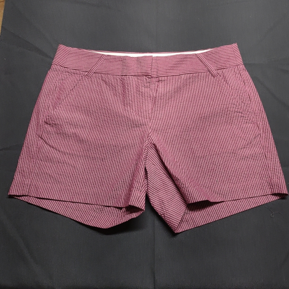 J. Crew pink/ brown stripe seer sucker shorts